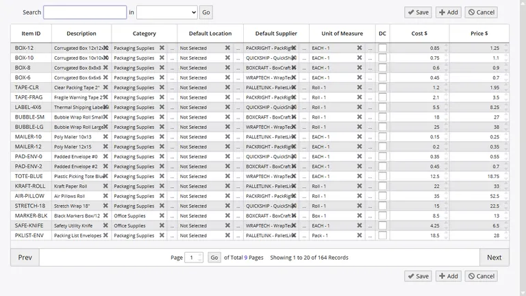 Bulk import screen with row validation results and file mapping columns