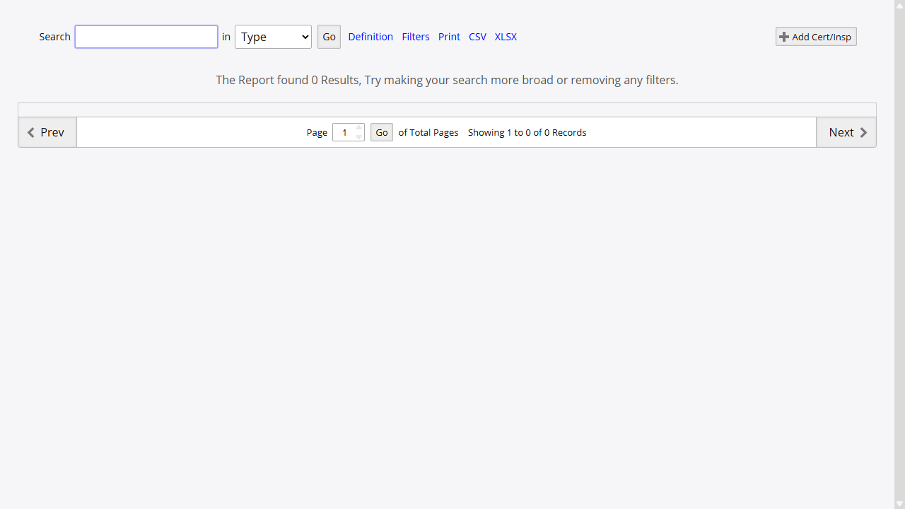 Certification Inspections